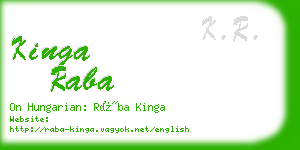 kinga raba business card